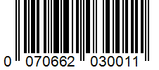 Barcode 0070662030011