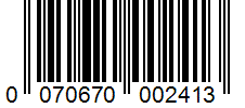 Barcode 0070670002413