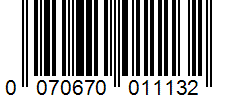 Barcode 0070670011132