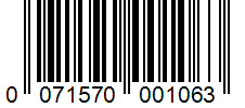 Barcode 0071570001063