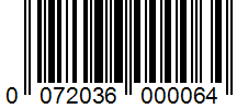 Barcode 0072036000064