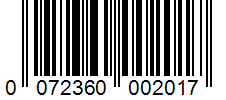 Barcode 0072360002017