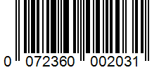 Barcode 0072360002031