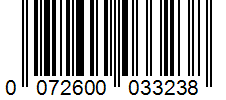 Barcode 0072600033238