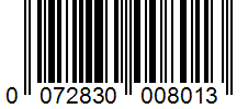 Barcode 0072830008013