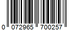 Barcode 0072965700257