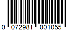 Barcode 0072981001055