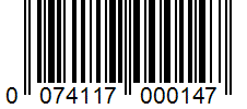 Barcode 0074117000147
