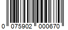 Barcode 0075902000670