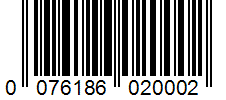 Barcode 0076186020002