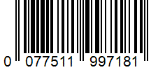 Barcode 0077511997181