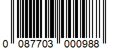 Barcode 0087703000988