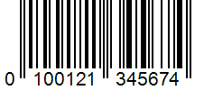 Barcode 0100121345674