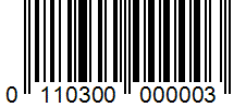 Barcode 0110300000003