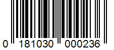 Barcode 0181030000236
