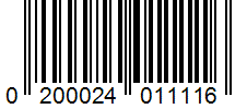 Barcode 0200024011116