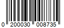 Barcode 0200030008735