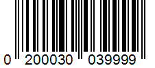 Barcode 0200030039999