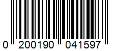 Barcode 0200190041597