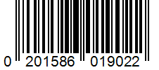Barcode 0201586019022
