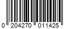 Barcode 0204270011425
