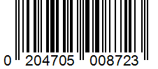 Barcode 0204705008723