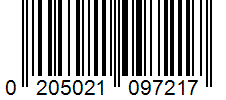Barcode 0205021097217