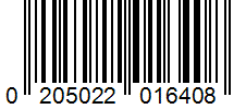 Barcode 0205022016408