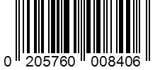 Barcode 0205760008406