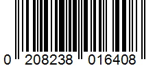Barcode 0208238016408