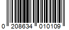 Barcode 0208634010109