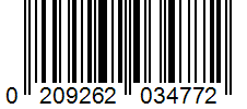 Barcode 0209262034772