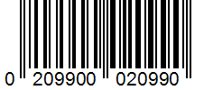 Barcode 0209900020990