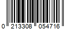 Barcode 0213308054716
