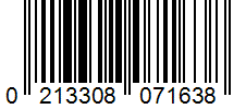 Barcode 0213308071638