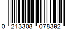 Barcode 0213308078392