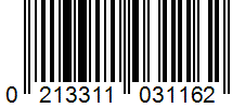 Barcode 0213311031162