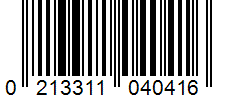 Barcode 0213311040416