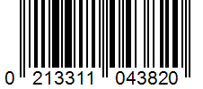 Barcode 0213311043820