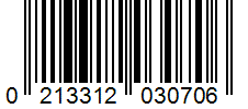 Barcode 0213312030706
