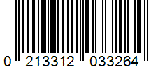 Barcode 0213312033264