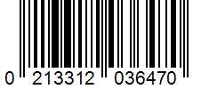 Barcode 0213312036470