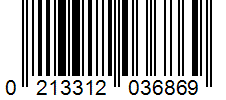 Barcode 0213312036869