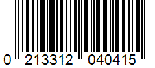Barcode 0213312040415