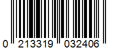 Barcode 0213319032406