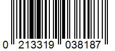 Barcode 0213319038187