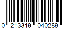Barcode 0213319040289