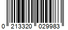 Barcode 0213320029983
