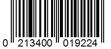Barcode 0213400019224