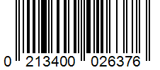 Barcode 0213400026376